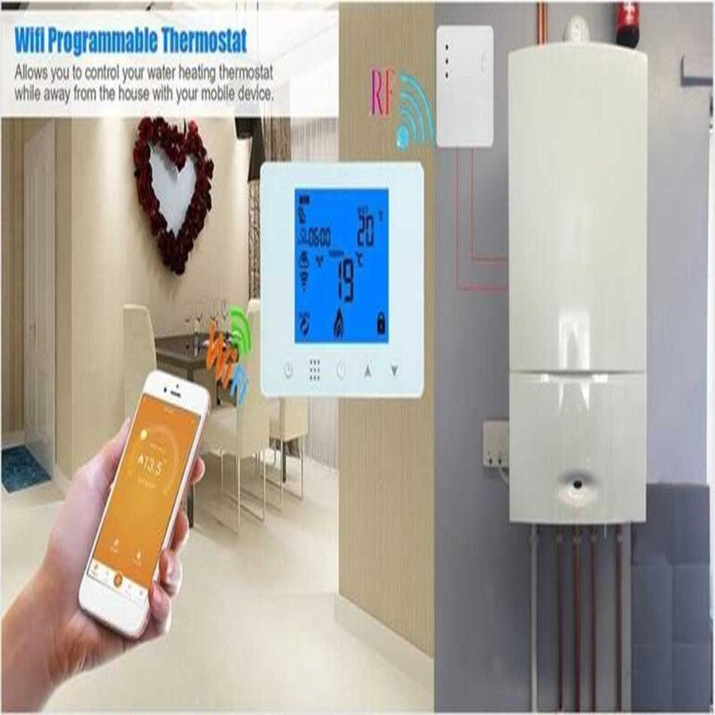 Termostat smart HYSEN HY09RF-WiFi-RF Tuya, incalzire gaz Termostat smart HYSEN HY09RF-WiFi-RF Tuya, incalzire gaz